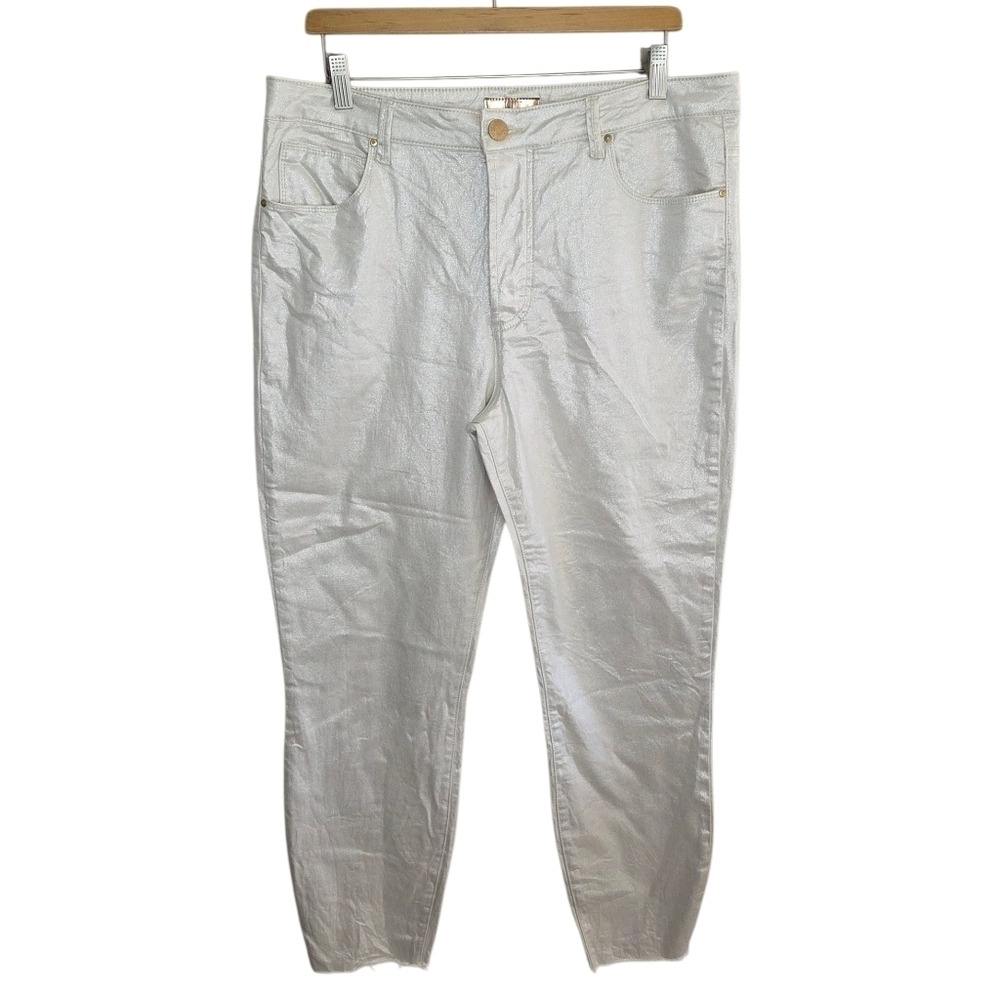 Kut From The Kloth | Charlize High Rise Cigarette Leg Coated Shiny Jeans Size 14